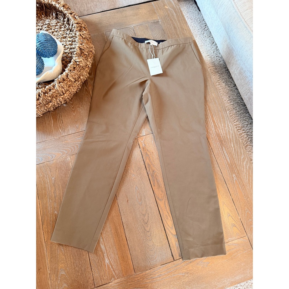 Lafayette 148 New York Murray Pants Women Ashwood Brown Large MPC27R-9458